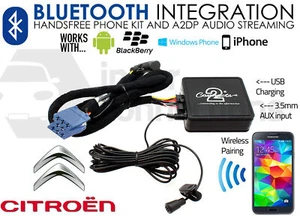 Citroen Bluetooth Streaming Vivavoce Chiamate CTACTBT001 Aux MP3 IPHONE sony ECC - Picture 1 of 7
