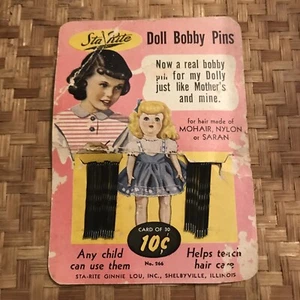 VINTAGE STA-RITE Puppe Bobby Pins - Display Karte mit 25 Pins - Bild 1 von 2