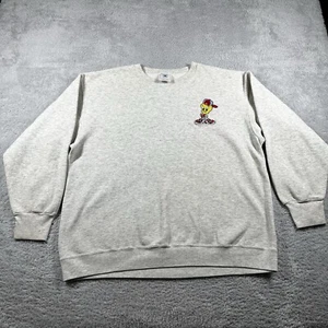 Vintage 90s Tweety Bird Crewneck Mens XL Gray Embroidered Made in USA Delta 50 - Picture 1 of 11