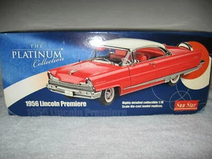 RED 1956 LINCOLN PREMIERE 1:18 SCALE HI DETAIL PLATINUM SUN STAR NEW IN BOX - Picture 1 of 8
