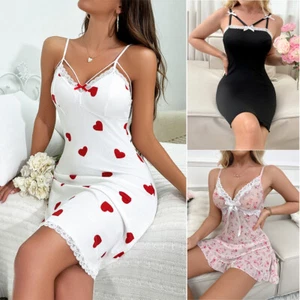 Women Sexy Lingerie V-Neck Babydoll Lace Sleepwear Chemise Nightgown Teddy Dress - Picture 1 of 33
