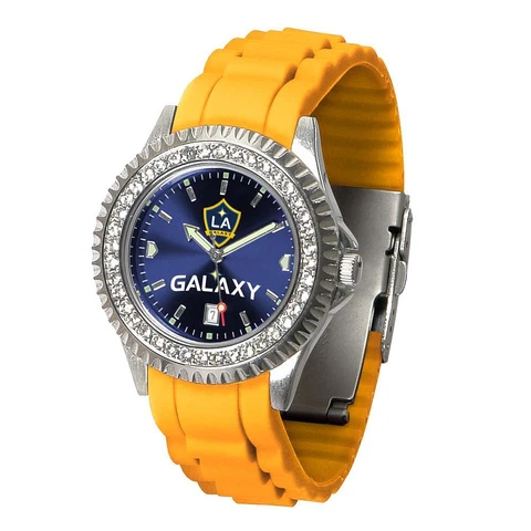 Ladies Los Angeles Galaxy Watch Silcone Band Crystal Bezel Cover
