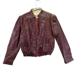 Vintage Woman's Leather Jacket Northside Fashions USA Size 12 Maroon - Picture 1 of 5