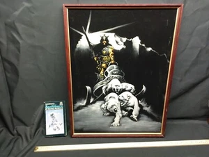Dipinto velluto vintage Silver Warriors Frank Frazetta Michael Moorcock fantasia - Foto 1 di 24