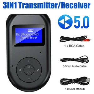3 in1 Bluetooth 5.0 émetteur récepteur adaptateur audio sans 3,5 mm pour TV PC - Photo 1/9