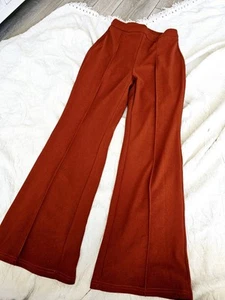 Pantalones Shein Burnt Naranja Acampanados Piernas Cintura Elástica Mujer Talla Mediana AT - Imagen 1 de 4