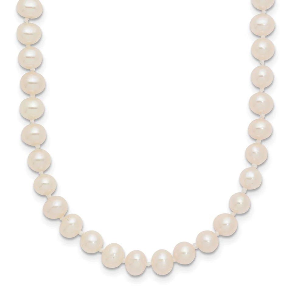 Collar de perlas cultivadas de agua dulce casi redondas de oro amarillo de 14K de 4-5 mm 24" Foto 1 de 1