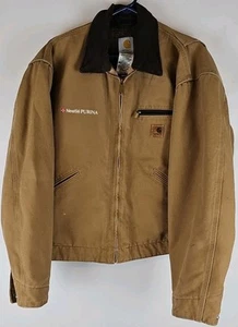 Giacca Carhartt Vintage Uomo L Marrone Tan Detroit Coperta Foderata Tela J97 CML - Foto 1 di 20
