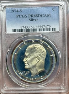 Dólar Eisenhower 1974-S prueba de plata graduación profesional PR68DCAM - Imagen 1 de 4