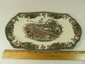 Friendly Village Sandwich Tray 12 5/8 x 7 1/4 inch Village Green Johnson Bros - Picture 1 of 6