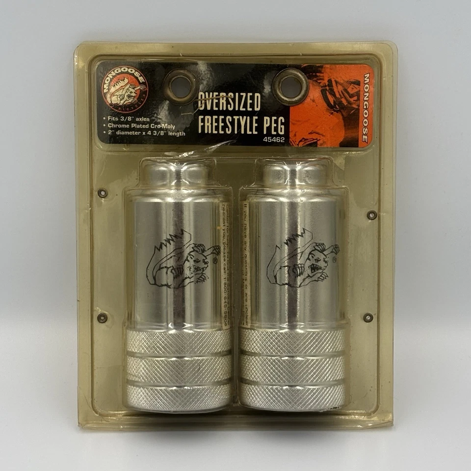 Clavijas de BMX estilo libre de gran tamaño Mongoose cromadas 45462 de colección Foto 1 de 4