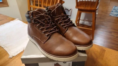 NIB Men's Goodfellow Maxwell Brown High Top Lace-Up Boots, Size 11 - Image 1 of 4