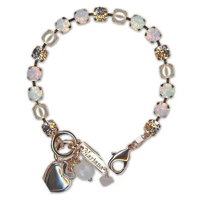 Bracelet by Mariana Woman Lovely Pink and Pearl Swarovski Crystals - Image 1 of 4