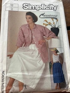 7489 Vintage Simplicity SEWING Pattern 1980s Misses Top Skirt Shirt Jacket FF 12 - Picture 1 of 2