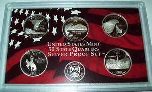 2007 S SILVER STATE QUARTER SET (5) PROOF COINS No Box or COA - Picture 1 of 2