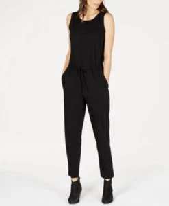 Eileen Fischer Womens Sleeveless Drawstring-Waist Jumpsuit Black Size XS - Picture 1 of 8