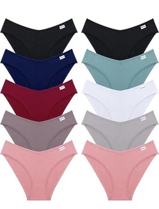 FINETOO Damen Unterwäsche Baumwolle Bikini Ripp Medium Farbe A (10er Pack) - Bild 1 von 5