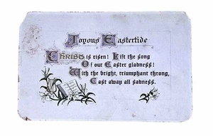 OSTERN Gedicht Lilien Harfe Gesangbuch verschickt '17 Richmond CA geprägt • Deutschland gedruckt - Bild 1 von 3