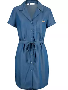 Damen Kleid Jeanskleid blau mit Gürtel Größe 48 leger Sommer Knopfleiste 895 neu - Bild 1 von 2