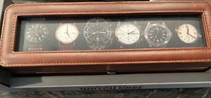 Brand New 6 Piece Woodburry WATCH CASE Built In Metal Frame in Polished Nickel - Picture 1 of 4