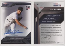 2009 TRISTAR Prospects Plus Auto /199 Adam Warren #57 Auto