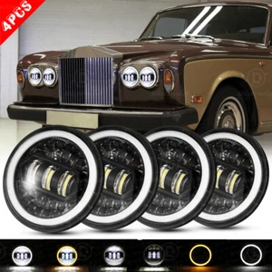 Faros LED 4 piezas 5,75" 5-3/4 Halo DRL para Rolls Royce Silver Shadow 1966-1980 - Imagen 1 de 19