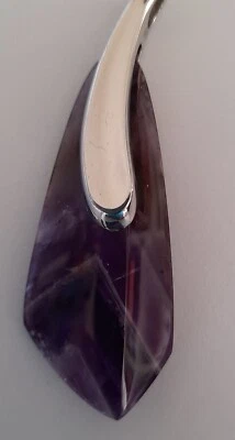 CIONDOLO PENDENTE AMETISTA ARGENTO 925 PIETRA REALE SEGNO PESCI MEDITAZIONE - Immagine 1 di 4