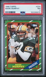 1986 TOPPS #224 MIKE MURPHY PSA 7 NEAR MINT POP 9 ONLY 69 HIGHER PACKERS - Picture 1 of 2
