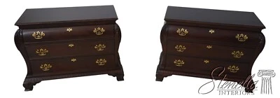 L68245: Pair CENTURY 3 Drawer Bombe Mahogany Chest Dressers - Image 1 of 4