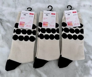 Uniqlo x Marimekko HEATTECH Socks Black/Off White 3-Pairs - Picture 1 of 4