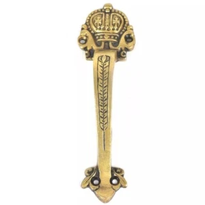 Set of 2 Antique Look Golden Ornate Victorian Solid Brass Door Handle - Picture 1 of 2