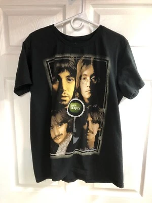 Черная футболка The Beatles Four Faces 100% хлопок Apple XL - Изображение 1 из 4