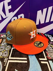 New Era 59Fifty X Hat Club 7 3/8 Houston Astros Fall Pack Halloween Orange Patch - Picture 1 of 4