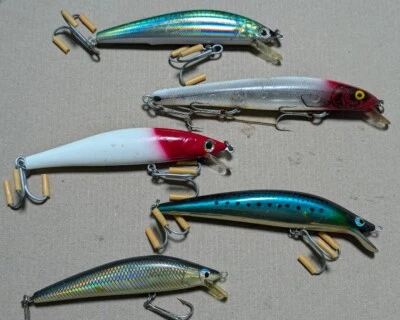 Juego de 5 señuelos grandes raros vintage. María la PRIMERA+magnum+bombardero rojo 170 mm Japón Foto 1 de 4