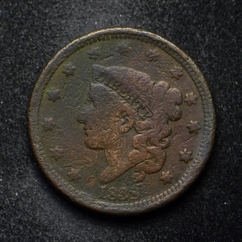1838 Large Cent Coronet Head Corroded (bb11036) Cover