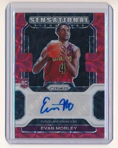 EVAN MOBLEY 2021-22 PANINI PRIZM SENSATIONAL SIGNATURE PRIZMS CHOICE RC AUTO - Picture 1 of 2