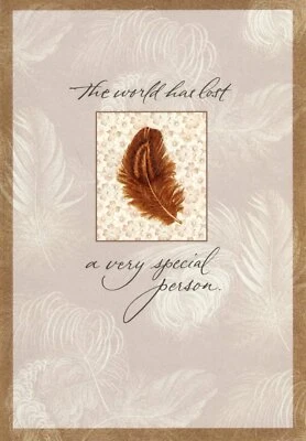 Tarjeta de felicitación In Sympathy World Has Lost of A Special Person Feather Hallmark  Foto 1 de 3