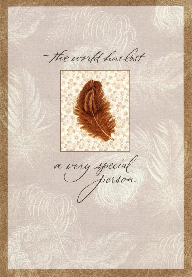 In Sympathy World Has Lost of A Special Person Feather Hallmark Greeting Card