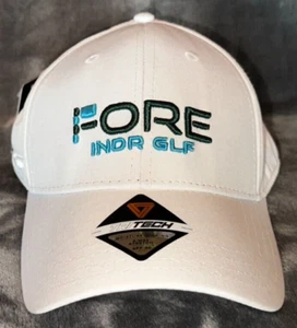 NWT WHITE PUKKA FORE INDOOR GOLF CAP SNAPBACK HAT STEVENS POINT WISCONSIN - Picture 1 of 8