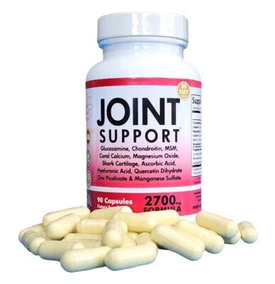 Hyaluronic Acid, Glucosamine, Chondroitin, MSM  90 Capsules 2700mg Joint Support - Image 1 of 4