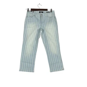 NEW Nine West Women’s Capri Size 4 Christie Capri Blue/White Stripe Denim - Picture 1 of 14