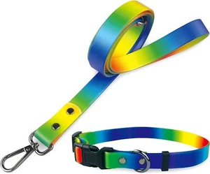 Set Guinzaglio e Collare Impermeabile per Cani di Piccola Taglia Corda Corta Gomma Silicone Ny - Foto 1 di 3