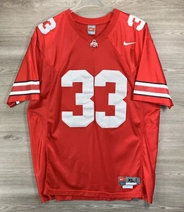 Vintage Ohio State Buckeyes Football Jersey Mens XL Length x2 Red #33 Nike - Picture 1 of 11