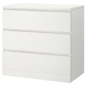 IKEA Malm Chest of 3 Drawers Durable Heavy Duty Storage Solution 2 colors 80x78 - Picture 1 of 12