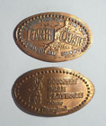 2 x Elongated Coin " Disneyland & Universal Studios " Quetschmünze