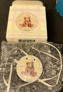 Longaberger Tie-on Baby 2000 Teddy Bear in Original Box NEW NEVER USED - Picture 1 of 2