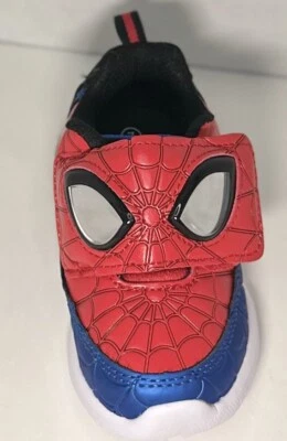Finish Line ребенка ясельного возраста мальчиков Spider-Man регулируемый ремень кроссовки ~ глаза светятся! - Изображение 1 из 4