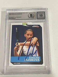 Karolina Pliskova Signed Sports Illustrated Kids Card IP Slabbed Beckett BAS COA - Picture 1 of 2