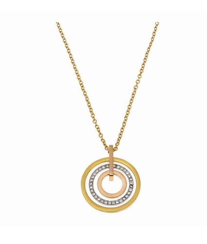 Collana Michael Kors $115 dichiarazione di brillantezza disco tritono tono oro D30