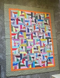 Patchwork Handmade Thin Quilt Twist Away Carillon Quilters Plainfield IL - Picture 1 of 19